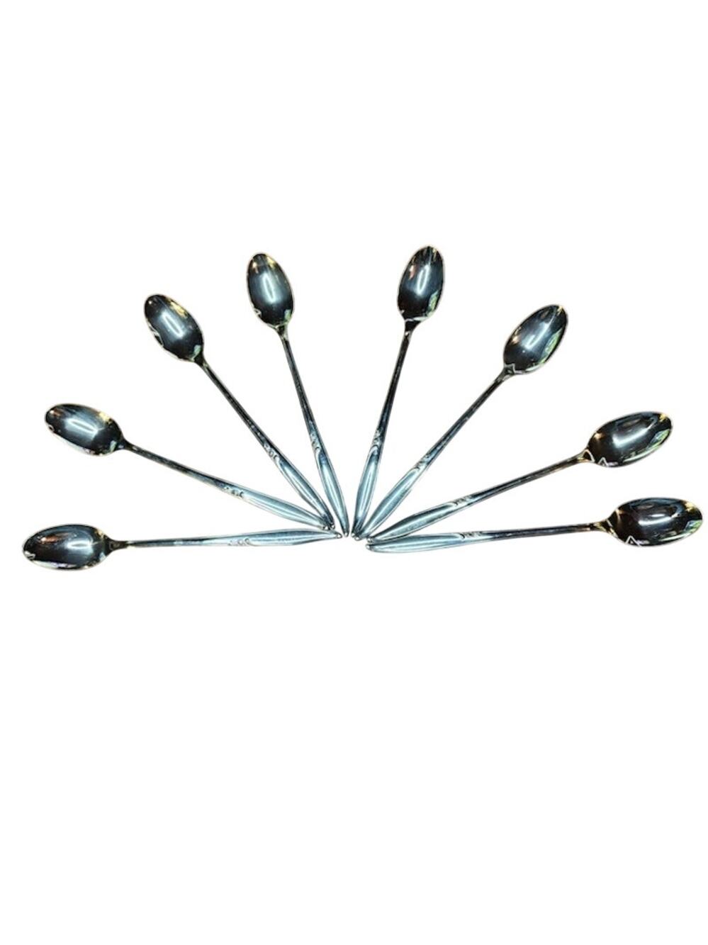 9 KENWOOD Stainless Flatware Forever Rose 7 1/2" ICED TEA SPOONS Long Handle